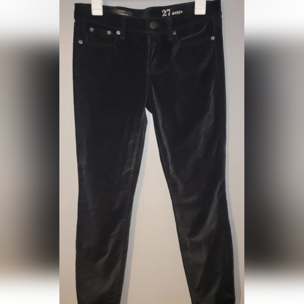 J. Crew High-Rise Toothpick Velvet Jeans 27 ankle